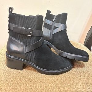 BRAND NEW never worn Real leather suede over the ankle boots